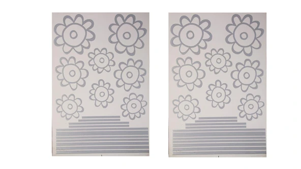 2 ADET DEFTER STİCKER,LAPTOP STİCKER GRİ PAPATYALI PVC 48X33X0,5CM - 2