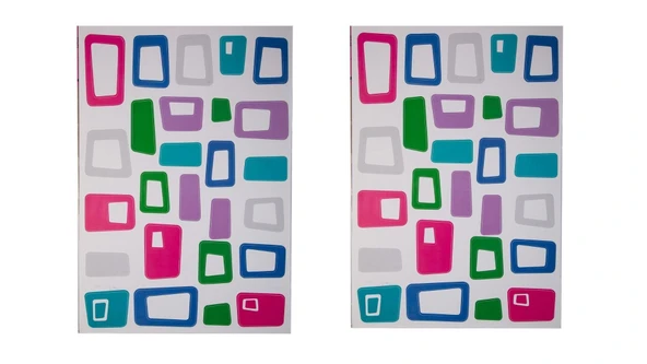 2 ADET DEFTER STİCKER,LAPTOP STİCKER RENKLİ KARELİ PVC 48X33X0,5CM - 2