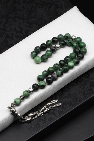 Anyolit Doğal Taş Tesbih 8 mm Küre Kesim ürün görseli 1