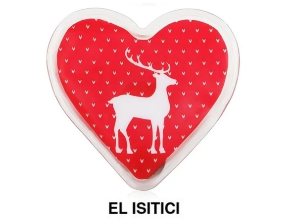 KALPLİ GEYİKLİ CEP SOBASI,EL ISITICI,SICAK SU TORBASI PVC  9cm - Resim 3