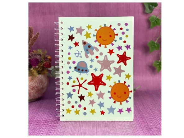 2 ADET DEFTER STİCKER,LAPTOP STİCKER UZAYLI DESENLİ PVC 70X50X0,5CM - 3