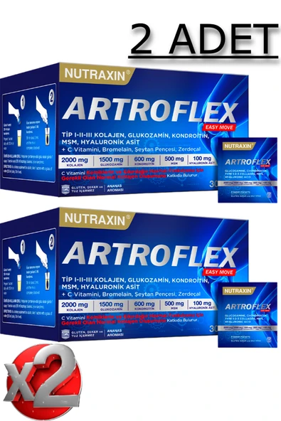 2 Adet Artroflex Easy Move 30 Adet Saşe-(Glukozamin,MSM,Kondroitin,Bromelain, Kolajen, Bamya Çiçeği) ürün görseli 1