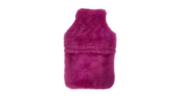 SICAK SU TORBASI PELUŞ KALPLİ,KOYU PEMBE TERMOFOR 27X17X2CM 1 LİTRE - 3