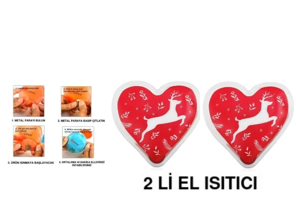 2 ADET KALPLİ GEYİKLİ CEP SOBASI,EL ISITICI,SICAK SU TORBASI PVC  9cm ürün görseli