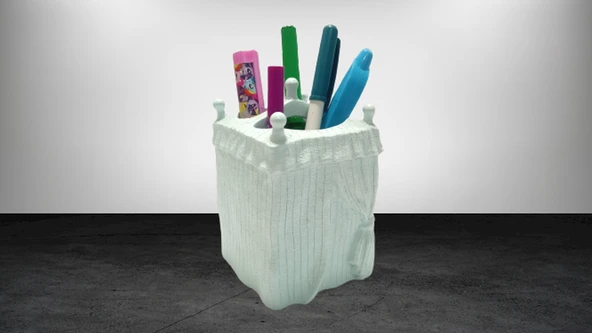 2 ADET KALEMLİK DENİZ FENERİ MODEL POLİRESİN OFİS GERECİ 7X7X12CM - 3