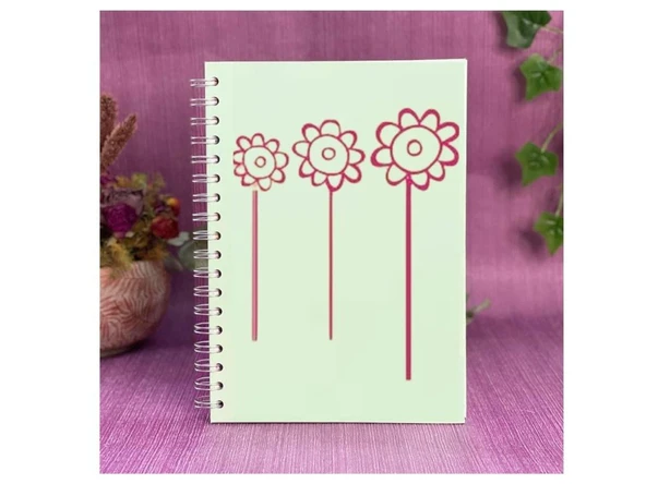 2 ADET DEFTER STİCKER,LAPTOP STİCKER PEMBE PAPATYALI PVC 48X33X0,5CM - 3