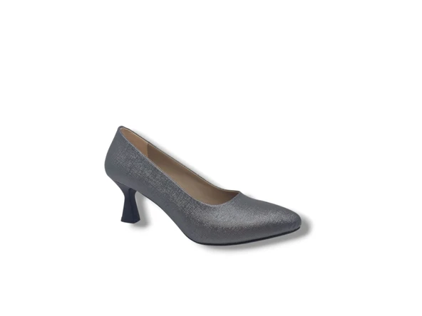 Zerhan 239 Kadın Platin Klasik Alçak Topuklu Ayakkabı - Resim 4