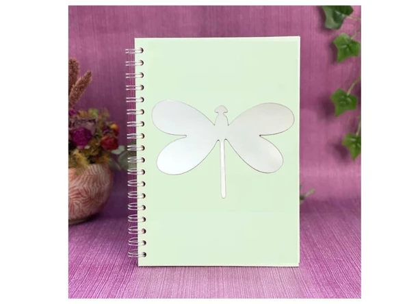 2 ADET DEFTER STİCKER,LAPTOP STİCKER  AYNALI  KELEBEK ŞEKİLLİ 20X13X0,6CM - 3