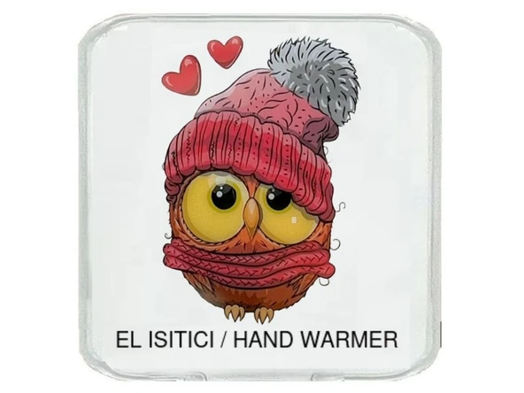 BERELİ BAYKUŞ CEP SOBASI,EL ISITICI,SICAK SU TORBASI PVC  10x9,5cm - Resim 2