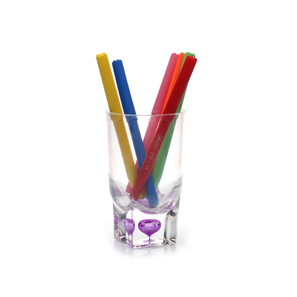 2 ADET KALEMLİK MOR DAMLALI AKRİLİK OFİS GERECİ 7X7X13CM - 3