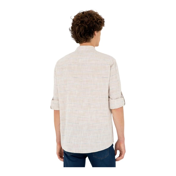 Erkek Taş Uzun Kollu Gömlek - 5