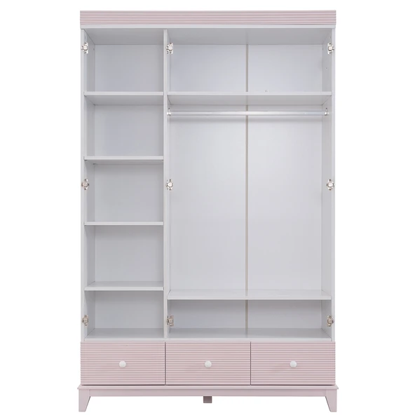 Montessori Çocuk Odası - City Montessori 3 Kapılı Dolap, Yavrulu Yatak - Pembe - Resim 6