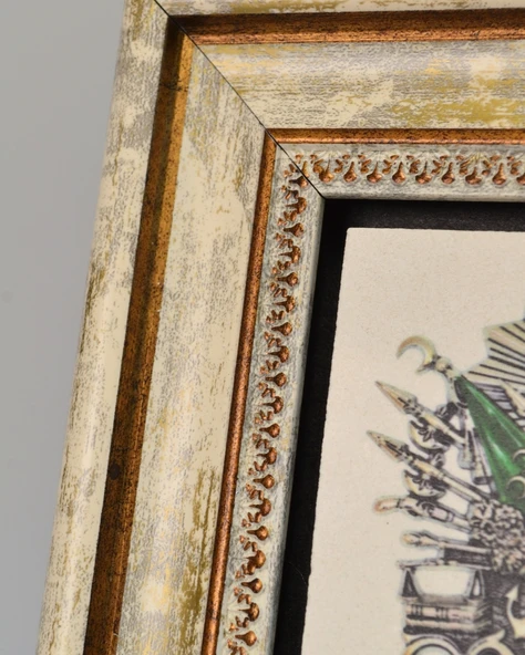 Doğal Taş Üzerine Osmanlı Arması Şık Tablo – 20x20 cm Dekoratif İslami Hediyelik - 4