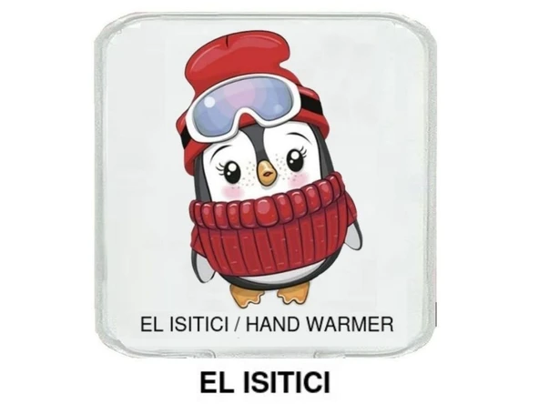 BERELİ PENGUEN CEP SOBASI,EL ISITICI,SICAK SU TORBASI PVC  10x9,5cm - Resim 3