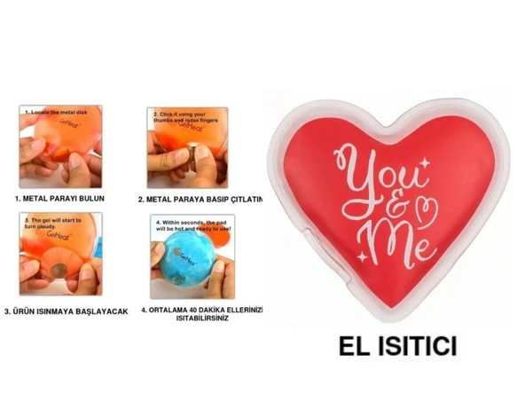 KALPLİ MESAJLI CEP SOBASI,EL ISITICI,SICAK SU TORBASI PVC  9cm ürün görseli