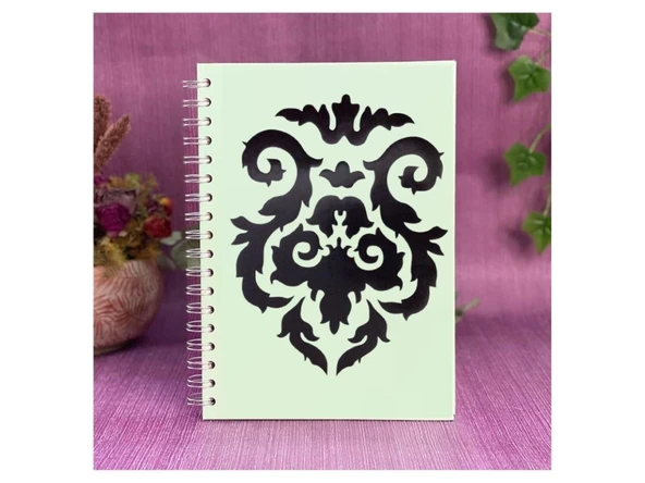 2 ADET DEFTER STİCKER,LAPTOP STİCKER SİYAH ÇİÇEKLİ PVC 48X33X0,5CM - 3