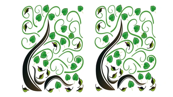 2 ADET DUVAR ÇIKARTMA STICKER DEKORATİF DUVAR KAĞIDI AĞAÇLI PVC 70X50X0,5CM - 2
