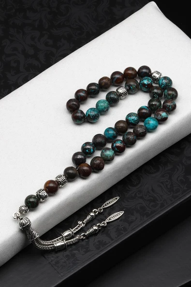 Krizokol Doğal Taş Tesbih 7 mm Küre Kesim ürün görseli