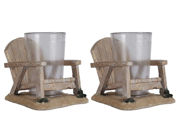 2 ADET DİŞ FIRÇALIK VE MACUNLUK SANDALYE POLİRESİN 13X11X10CM 200ML BANYO SETİ - Resim 3