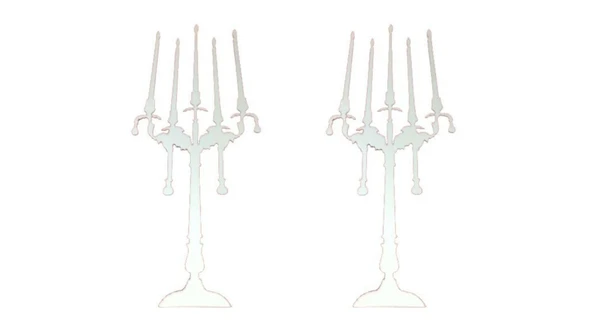 2 ADET DEFTER STİCKER,LAPTOP STİCKER AYNALI ŞAMDAN ŞEKİLLİ 35X20X0,6CM - 2