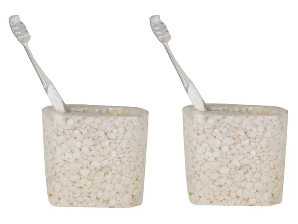 2 ADET DİŞ FIRÇALIK DENİZ TAŞI EL YAPIMI 400 GR 10X5X9CM BANYO SETİ ürün görseli