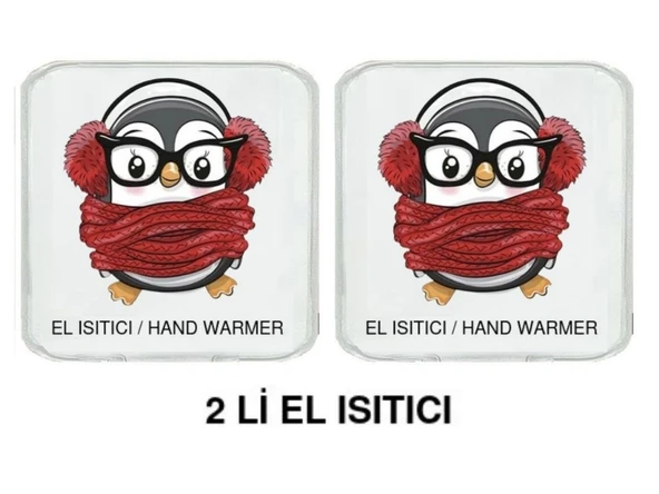 2 ADET ATKILI PENGUEN CEP SOBASI,EL ISITICI,SICAK SU TORBASI PVC  10x9,5cm - 3