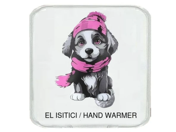 KIRMIZI BERELİ KÖPEK CEP SOBASI,EL ISITICI,SICAK SU TORBASI PVC  10x9,5cm - 2