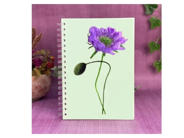 2 ADET DEFTER STİCKER,LAPTOP STİCKER MOR ÇİÇEKLİ  PVC 70X50X0,5CM - 3