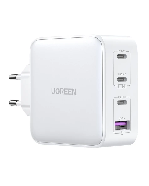 UGREEN Nexode GaN X 100W Hızlı Şarj Cihazı 4 Portlu PD QC 3xUSB-C, 1xUSB-A, Beyaz, 15337 ürün görseli