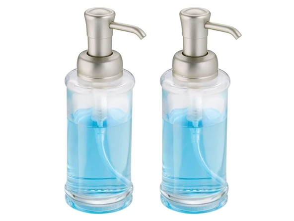 2 ADET CAM SIVI SABUNLUK ŞEFFAF  7x7x20cm 325ml ürün görseli