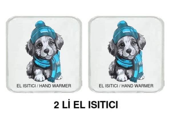 2 ADET MAVİ BERELİ KÖPEK CEP SOBASI,EL ISITICI,SICAK SU TORBASI PVC  10x9,5cm - Resim 3