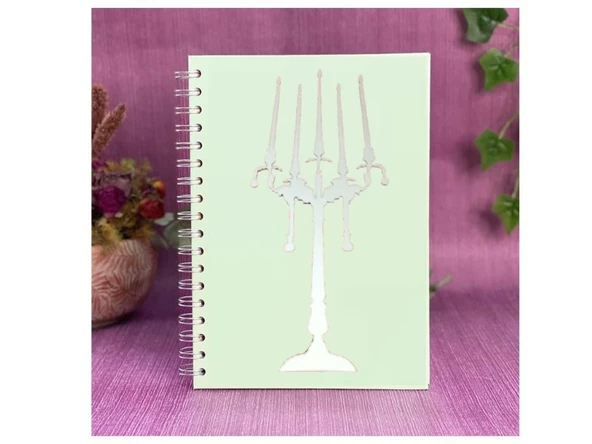 2 ADET DEFTER STİCKER,LAPTOP STİCKER AYNALI ŞAMDAN ŞEKİLLİ 35X20X0,6CM - 3