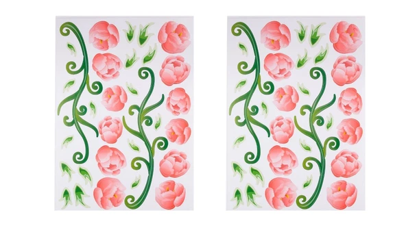 2 ADET DEFTER STİCKER,LAPTOP STİCKER PEMBE GÜLLÜ PVC 70X50X0,5CM - 2