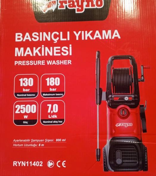 Rayno Yüksek Basınçlı Oto Yıkama Makinesi 2500W 195 Bar ürün görseli