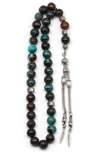 Krizokol Doğal Taş Tesbih 7 mm Küre Kesim - Resim 2