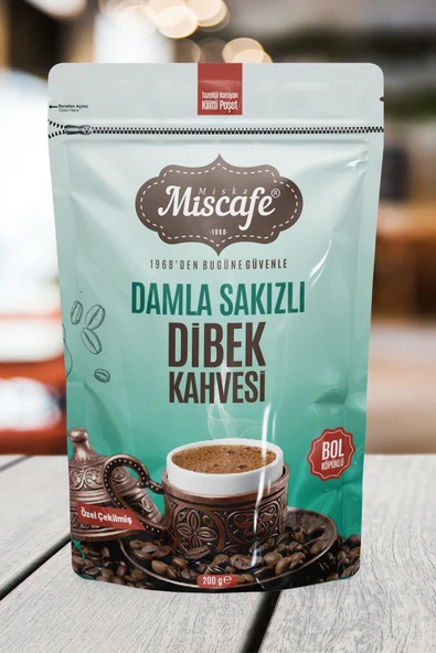 Damla Sakızlı Dibek Kahvesi, Taş Değirmende Öğütülmüş, %100 Arabica, 200 Gr.