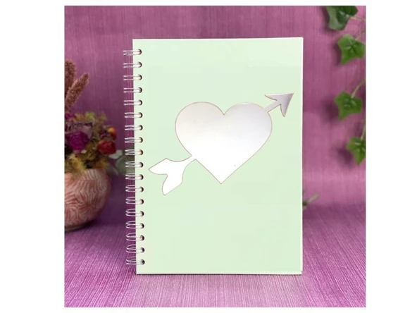 2 ADET DEFTER STİCKER,LAPTOP STİCKER  AYNALI KALP ŞEKİLLİ 20X11X0,6CM - 3