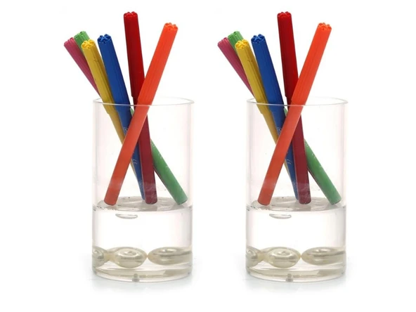 2 ADET KALEMLİK SU İÇİNDE İNCİLİ MODEL OFİS GERECİ 7X7X13CM 300ML ürün görseli