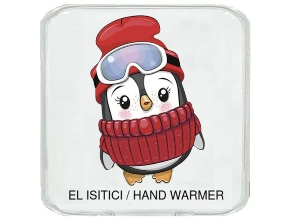 BERELİ PENGUEN CEP SOBASI,EL ISITICI,SICAK SU TORBASI PVC  10x9,5cm - Resim 2