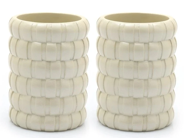 2 ADET DİŞ FIRÇALIK ÖRGÜ MODEL BANYO AKSESUARI 8X8X11CM BANYO SETİ - Resim 3