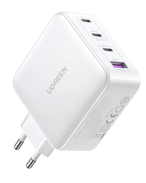 UGREEN Nexode GaN X 100W Hızlı Şarj Cihazı 4 Portlu PD QC 3xUSB-C, 1xUSB-A, Beyaz, 15337 - Resim 3