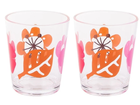 2 ADET KALEMLİK KIRMIZI PAPATYA DESENLİ OFİS GERECİ 8X8X9CM - 2