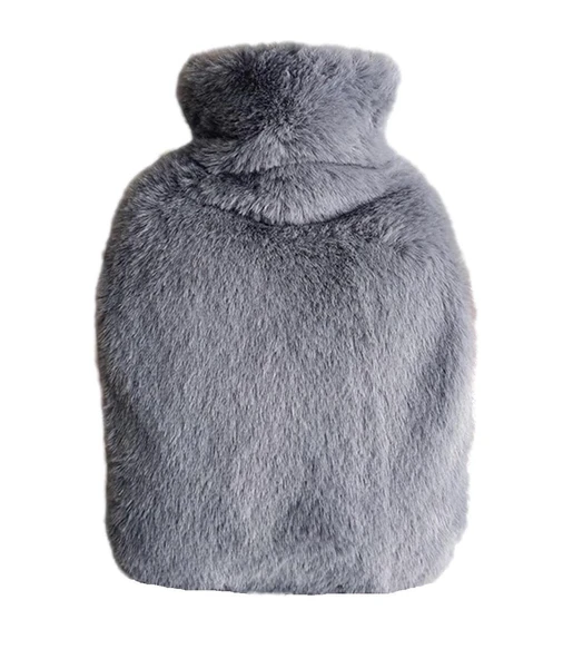 SICAK SU TORBASI YAN CEPLİ GRİ  PELUŞ TERMOFOR 27x17x2cm  1 LİTRE - Resim 2