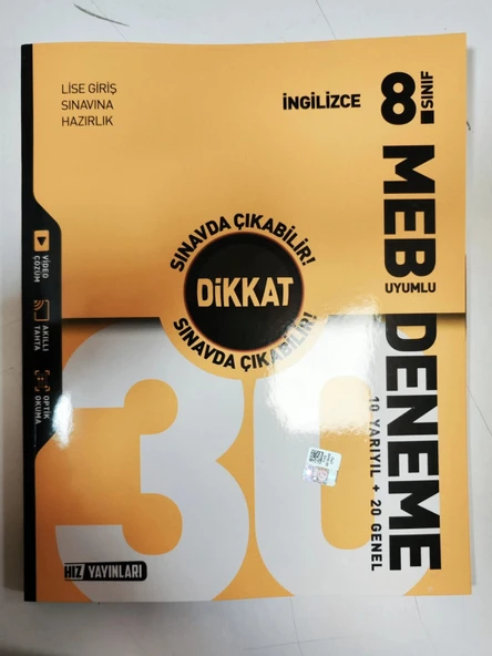 Hız Yayınları 8. Sınıf İngilizce 30 Deneme Yeni ürün görseli
