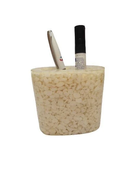 2 ADET KALEMLİK DENİZ TAŞI DESENLİ OFİS GERECİ 9x5x10CM - 3