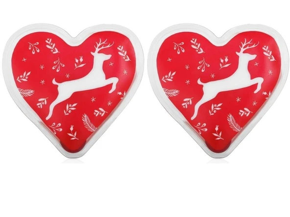 2 ADET KALPLİ GEYİKLİ CEP SOBASI,EL ISITICI,SICAK SU TORBASI PVC  9cm - Resim 2