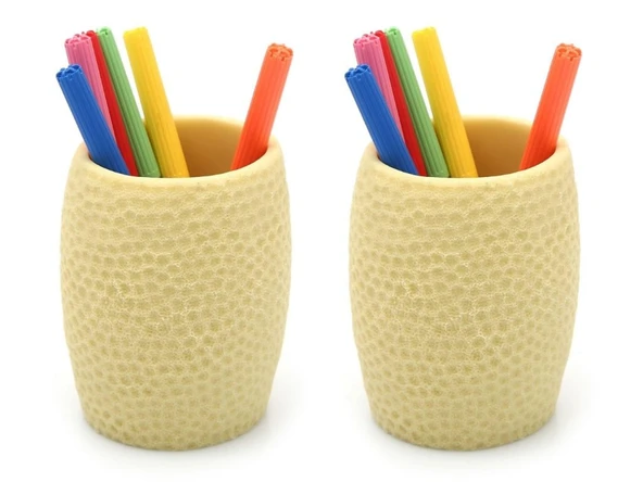 2 ADET KALEMLİK SARI PETEK OFİS GERECİ 8X8X10CM 400ML