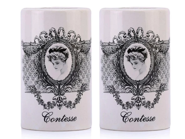 2 ADET SERAMİK DİŞ FIRÇALIK KRALİÇE MODEL 7X7X11CM BANYO SETİ - 3