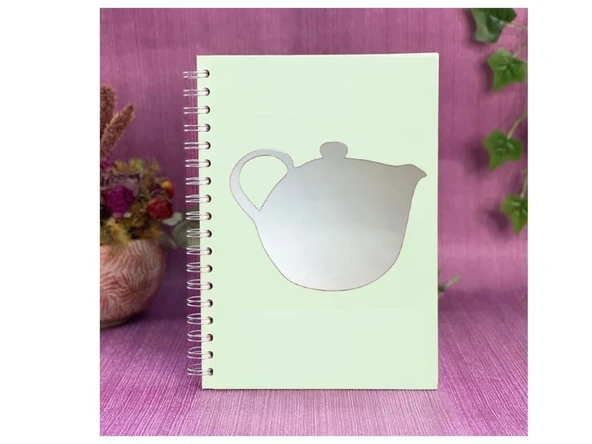 2 ADET DEFTER STİCKER,LAPTOP STİCKER AYNALI ÇAYDANLIK ŞEKİLLİ 20X15X0,6CM - 3