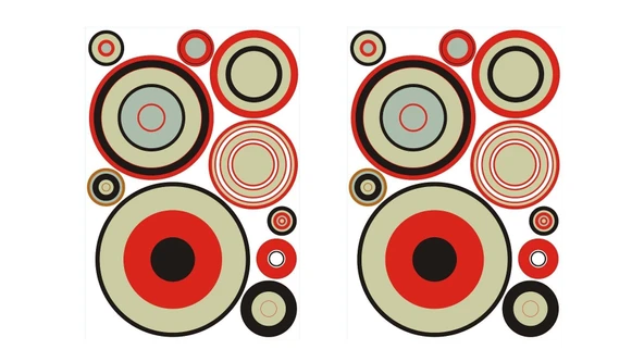 2 ADET DEFTER STİCKER,LAPTOP STİCKER GEOMETRİK HALKALI PVC 48X33X0,5CM - 2